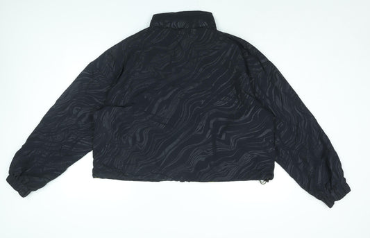 Fabletics Womens Black Geometric Jacket Coat Size XL Zip