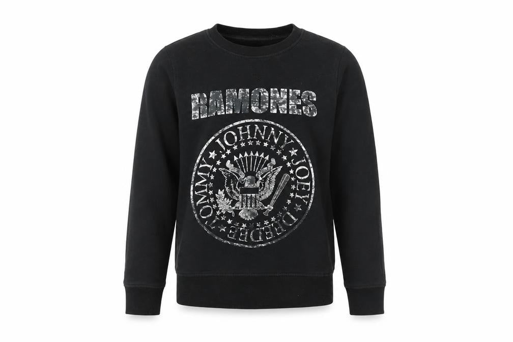 Ramones Boys Black Cotton Pullover Sweatshirt Size 7-8 Years Pullover - Ramones Logo