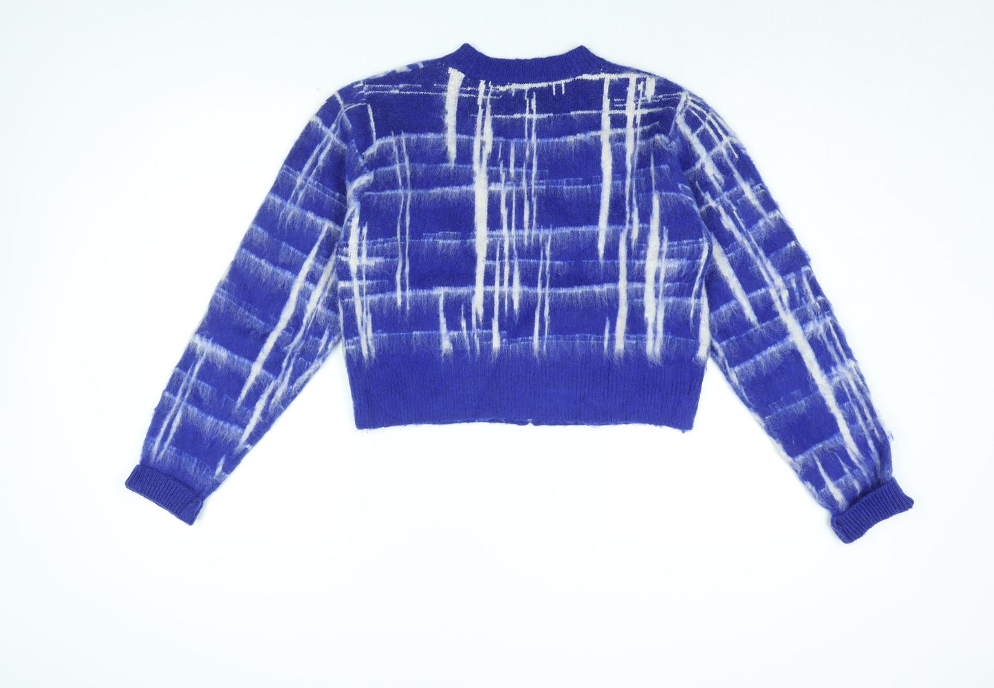 Warehouse Womens Blue Geometric Jacket Size M Zip