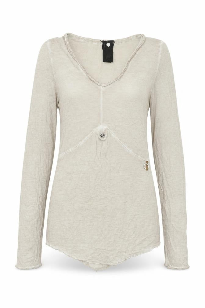 Nu by Staff Woman Womens Beige Cotton Basic T-Shirt Size M Scoop Neck
