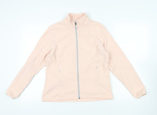 Marks and Spencer Womens Pink Jacket Size 14 Zip - Zipped Pockets