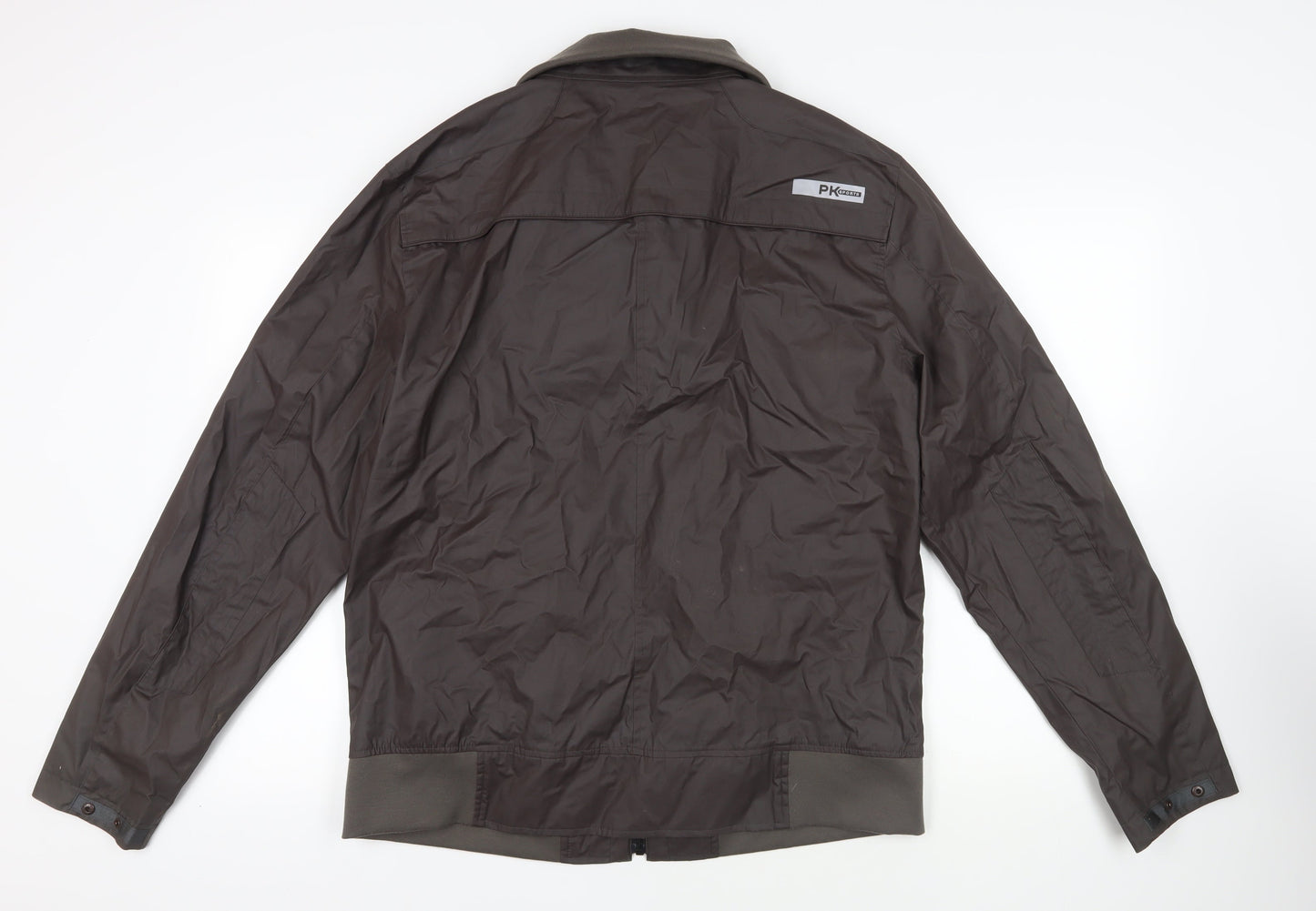 PK Sports Mens Brown Jacket Size XL Zip - Logo Waterproof Technical