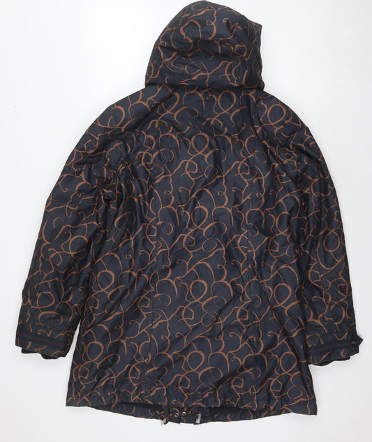 Barbara Lebek Womens Black Geometric Jacket Size 14 Zip