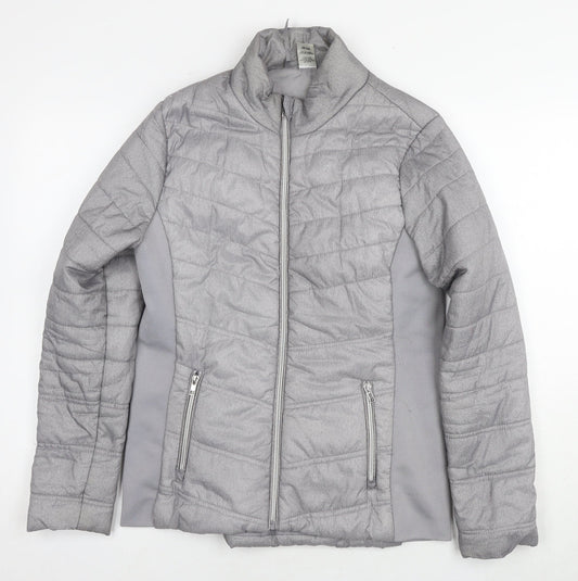 RBX Womens Grey Quilted Jacket Size M Zip