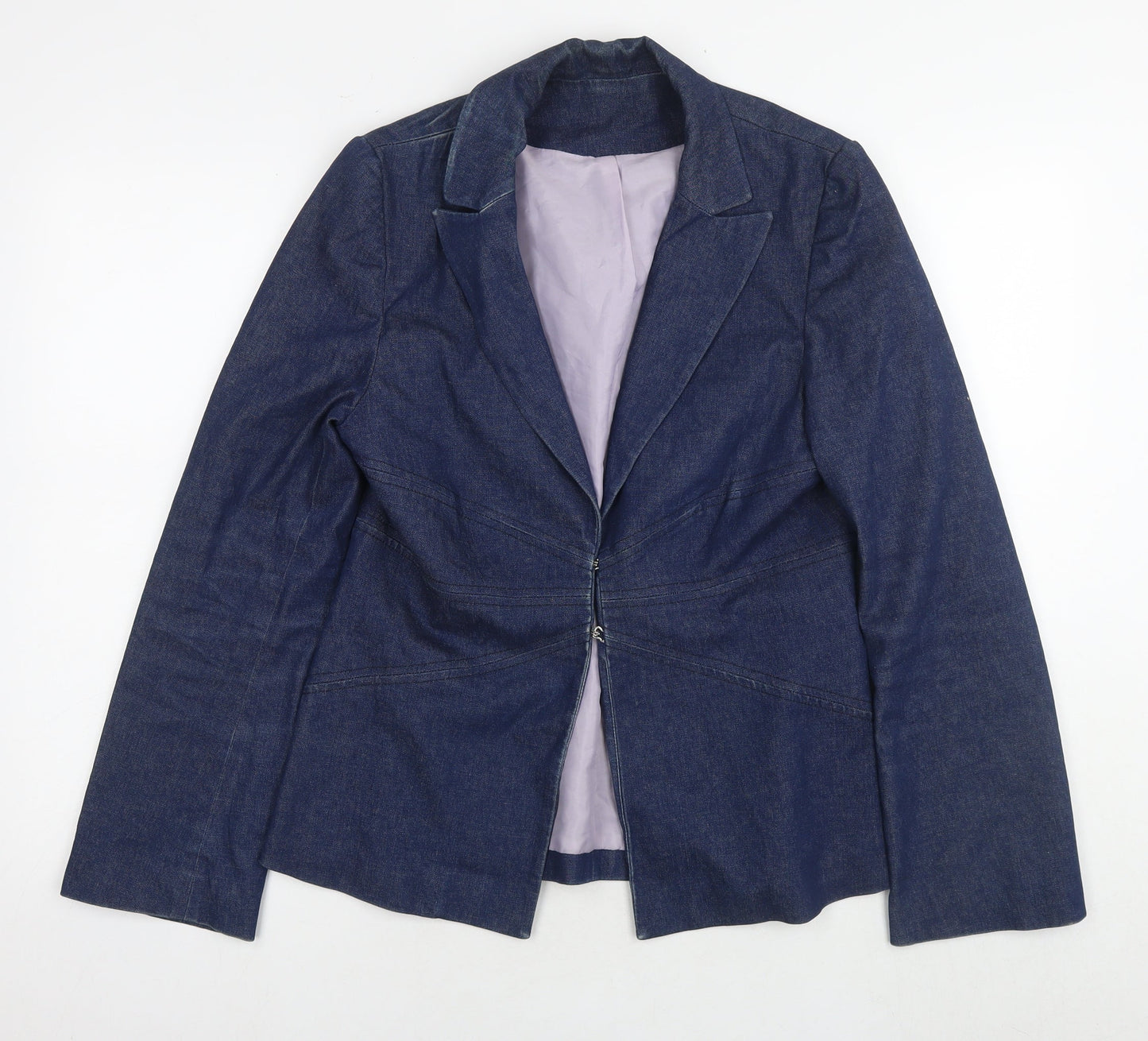 New Look Womens Blue Jacket Blazer Size 12 Hook & Eye - Vintage