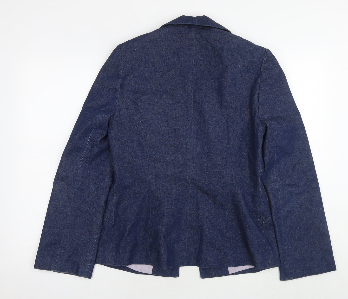 New Look Womens Blue Jacket Blazer Size 12 Hook & Eye - Vintage