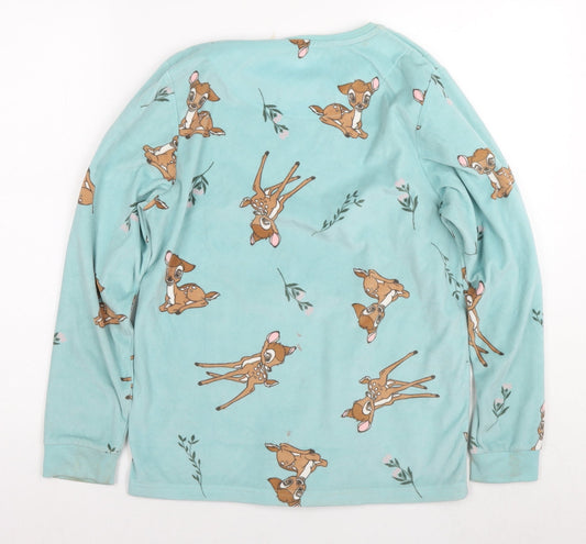 Disney Womens Blue Solid Polyester Top Pyjama Top Size 2XS - Bambi