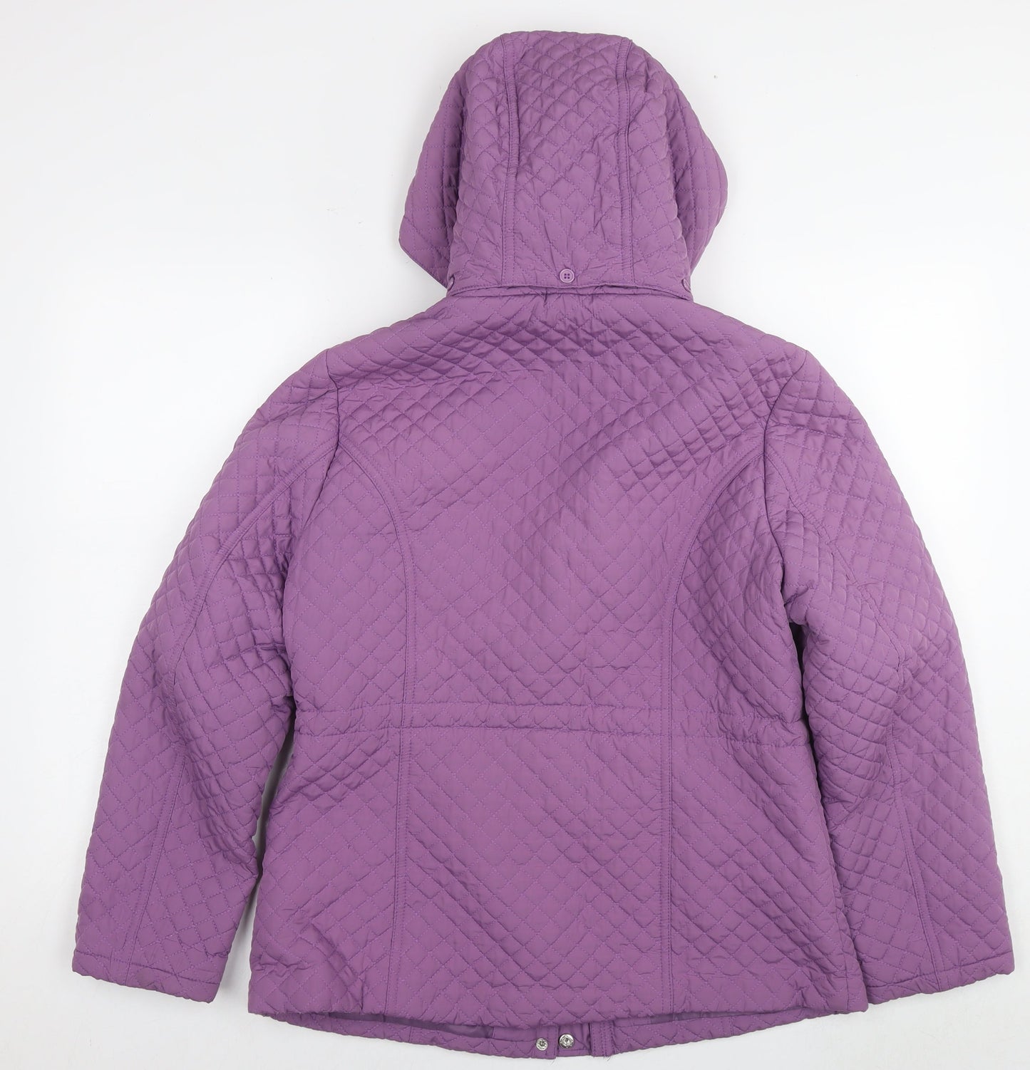 EWM Womens Purple Quilted Coat Size 14 Zip