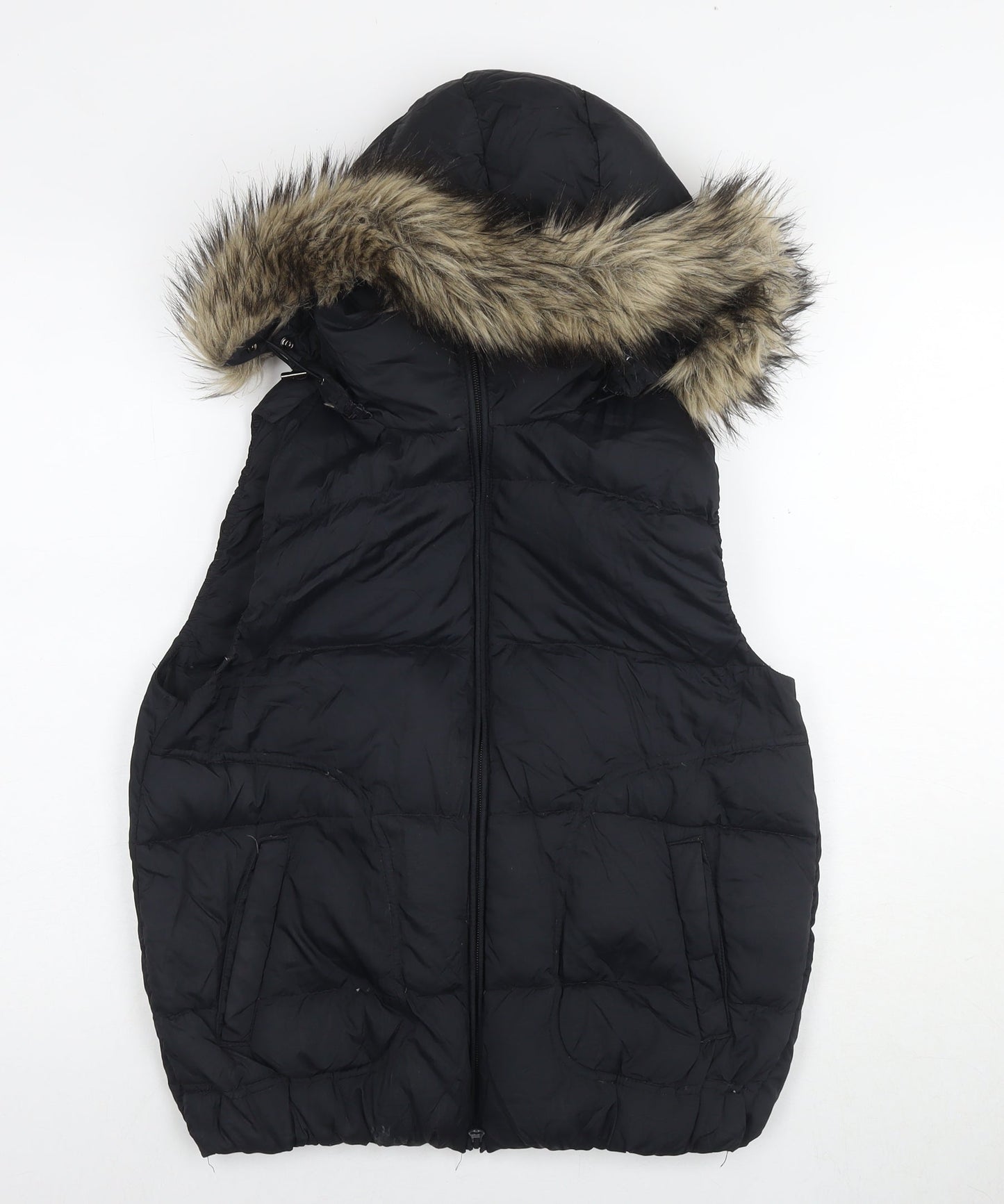 Gap Womens Black Gilet Waistcoat Size M Zip