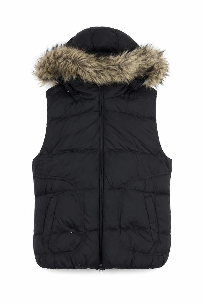 Gap Womens Black Gilet Waistcoat Size M Zip