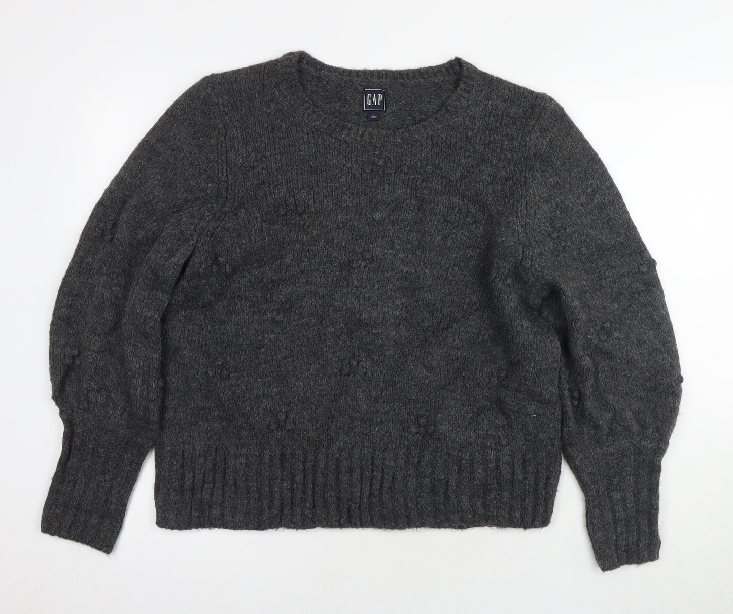 Gap Womens Grey Round Neck Acrylic Pullover Jumper Size L