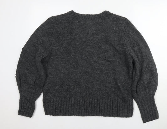 Gap Womens Grey Round Neck Acrylic Pullover Jumper Size L