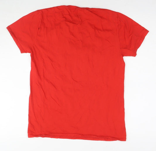 Star Wars Womens Red Cotton Basic T-Shirt Size M Round Neck - Star Wars Christmas