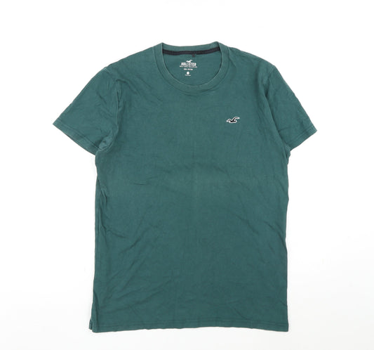 Hollister Mens Green Cotton T-Shirt Size S Round Neck