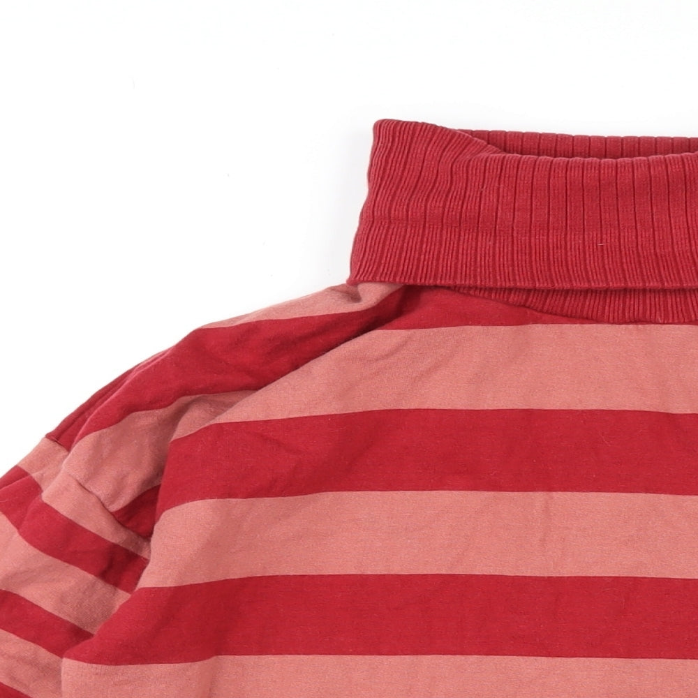 NEXT Womens Pink Striped Cotton Pullover Sweatshirt Size S Pullover
