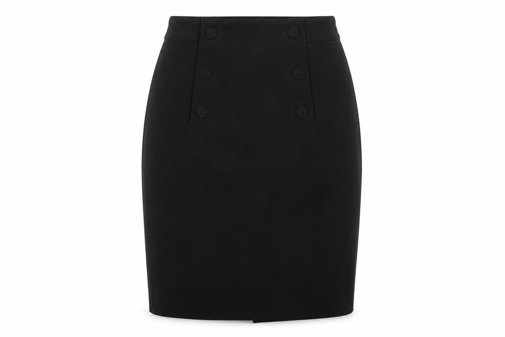 H&M Womens Black Polyester Straight & Pencil Skirt Size 4 Zip