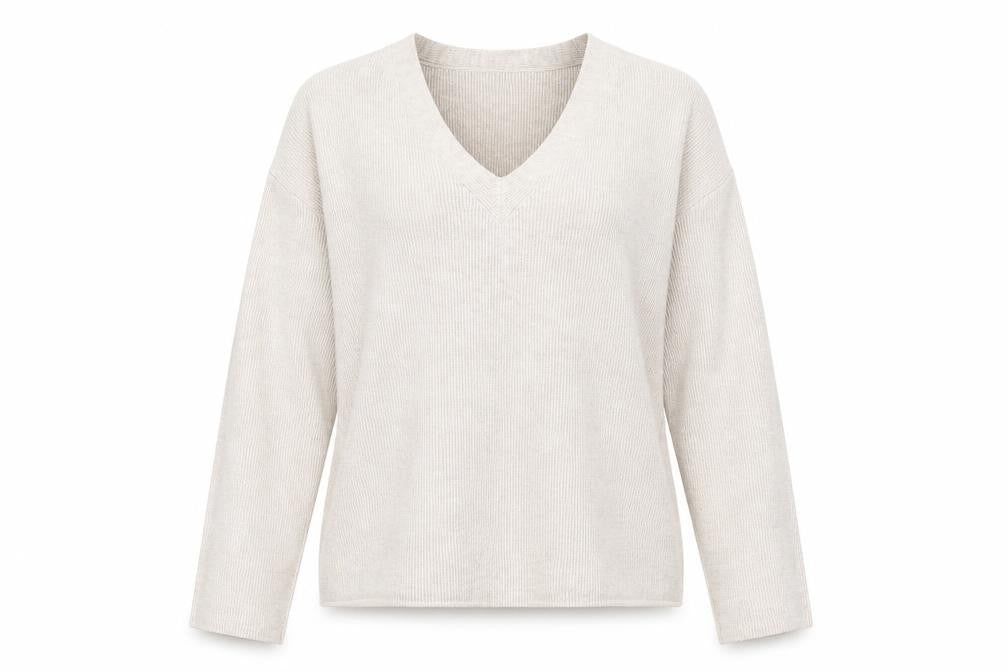 Marks and Spencer Womens Beige V-Neck Viscose Pullover Jumper Size M