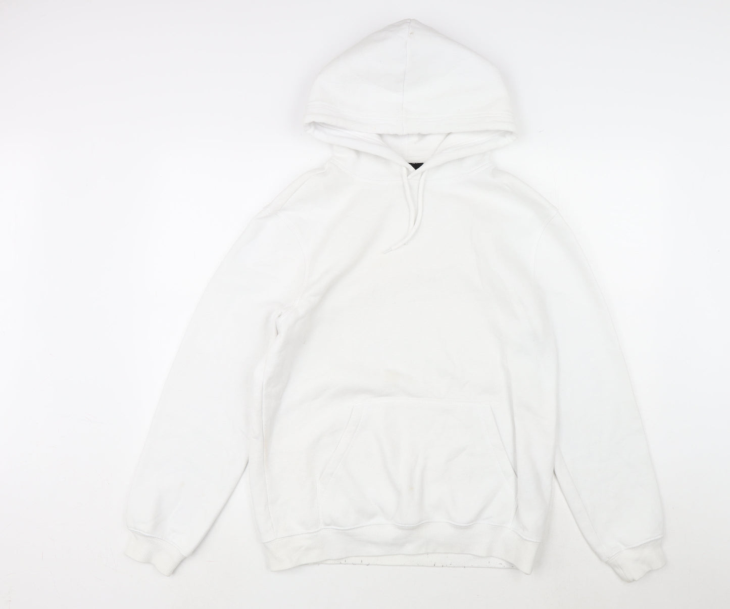 H&M Mens White Cotton Pullover Hoodie Size S