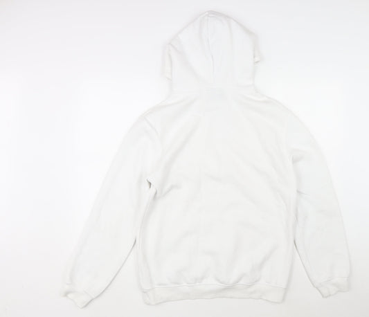 H&M Mens White Cotton Pullover Hoodie Size S