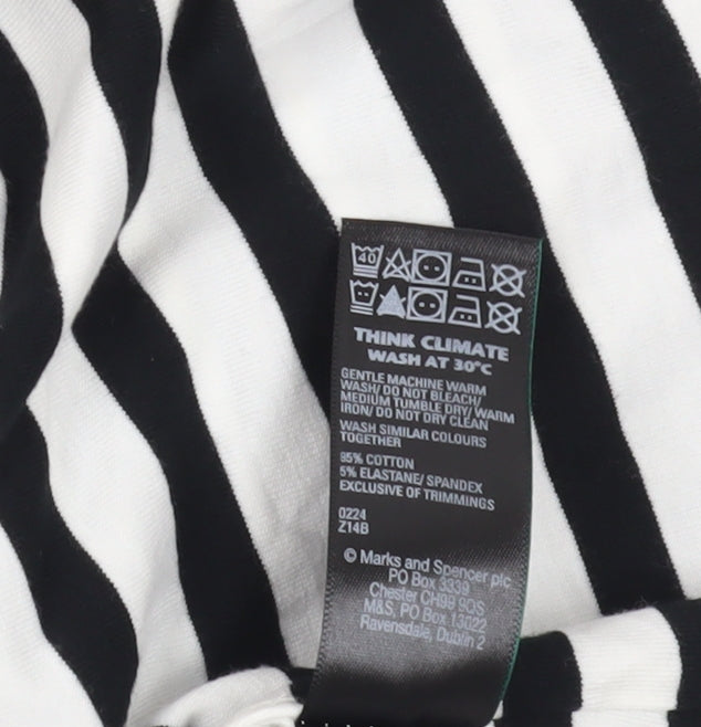 Marks & Spencer Striped Strapless Tank Black White XL
