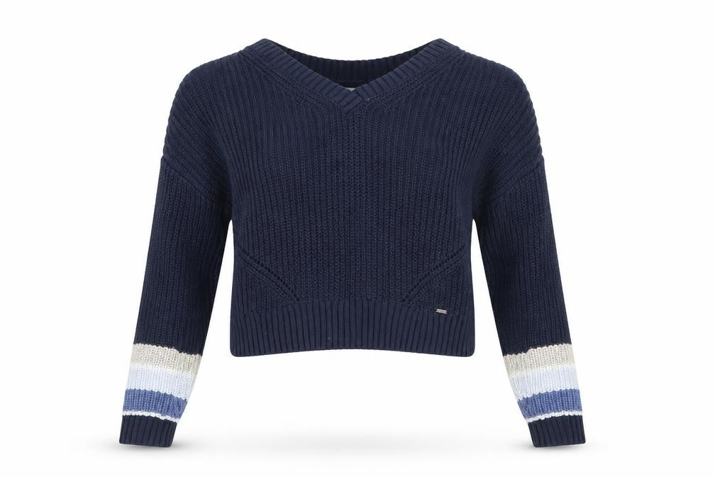 Womens UK XS Regular Hollister Blue Jumper Chunky-Knit