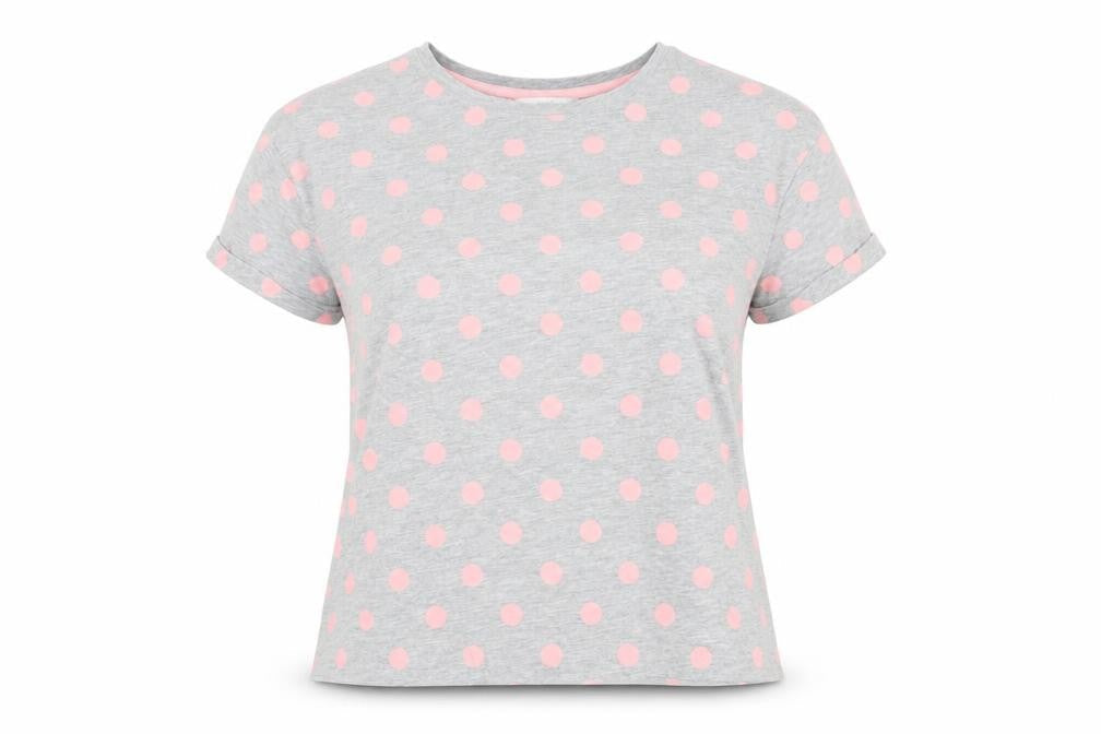 Front view of Marks & Spencer Grey Polka Dot T-Shirt -, size S