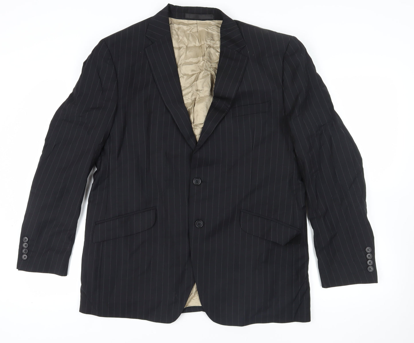 Marks & Spencer Autograph Black Striped Blazer, M (Chest 44)