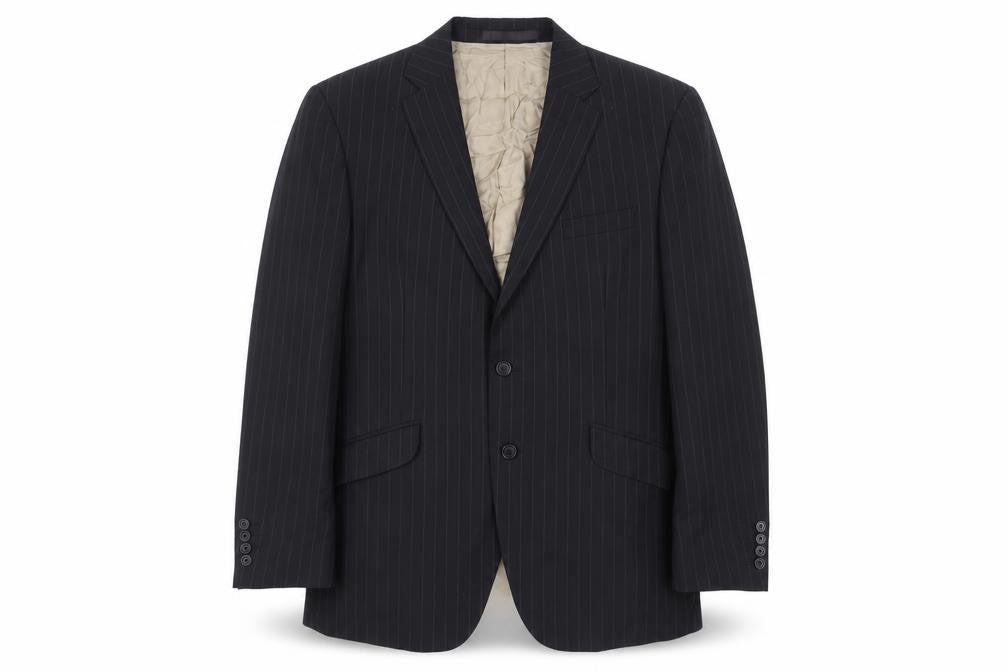 Front view of Marks & Spencer Autograph Black Striped Blazer, M (Chest 44)