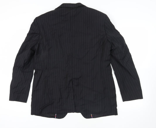 Marks & Spencer Autograph Black Striped Blazer, M (Chest 44)