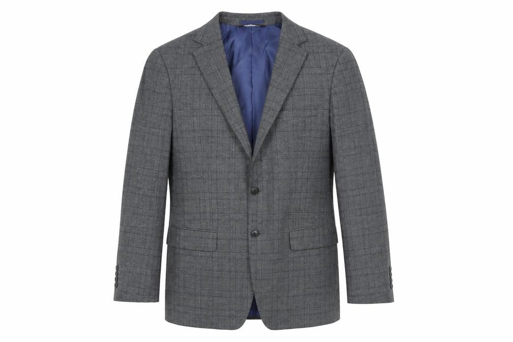 Front view of Marks & Spencer Grey Check Wool Blazer -, size 50