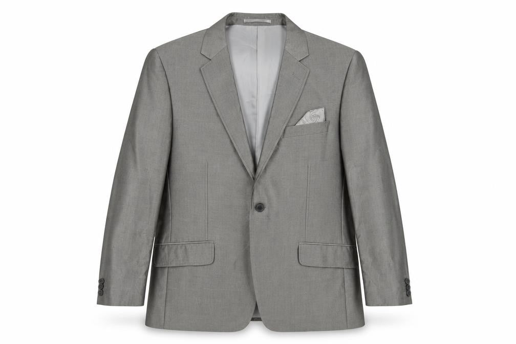Mens 42 Chest Regular Fellini Grey One-Button Blazer
