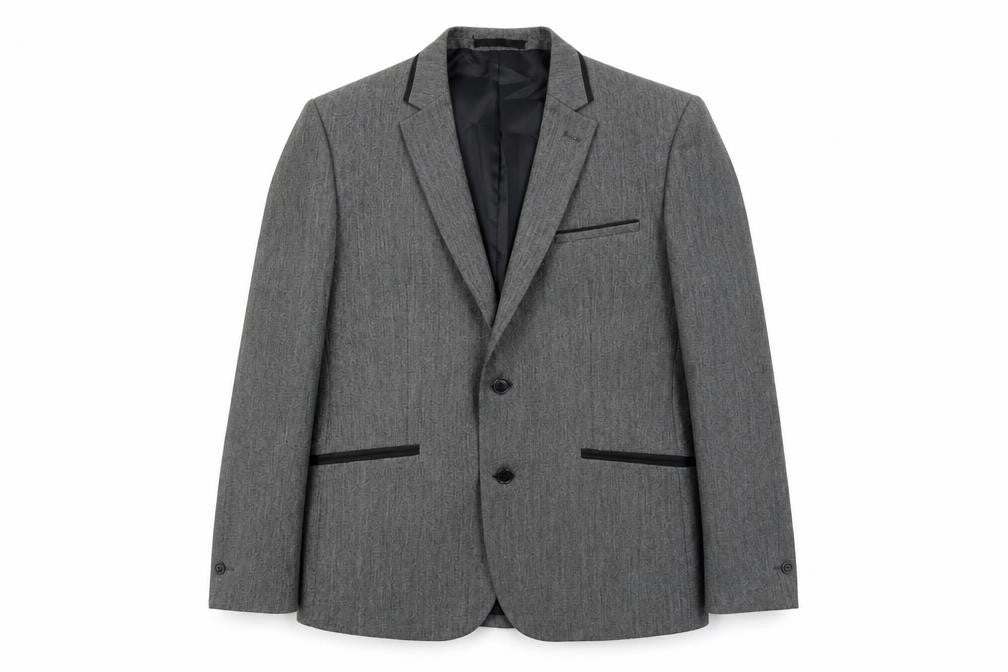 Mens 40 Chest Regular Fellini Grey Two-Button Blazer