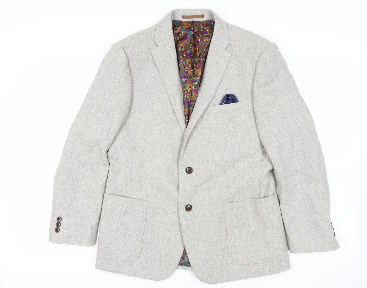 ONESIX5IVE Grey Slim Fit Blazer, Medium
