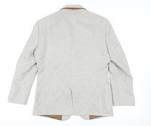 ONESIX5IVE Grey Slim Fit Blazer, Medium