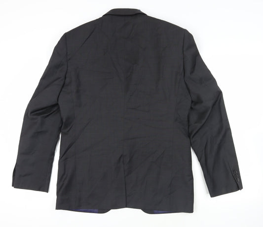 Next Black Wool Blend Two-Button Blazer - 40R