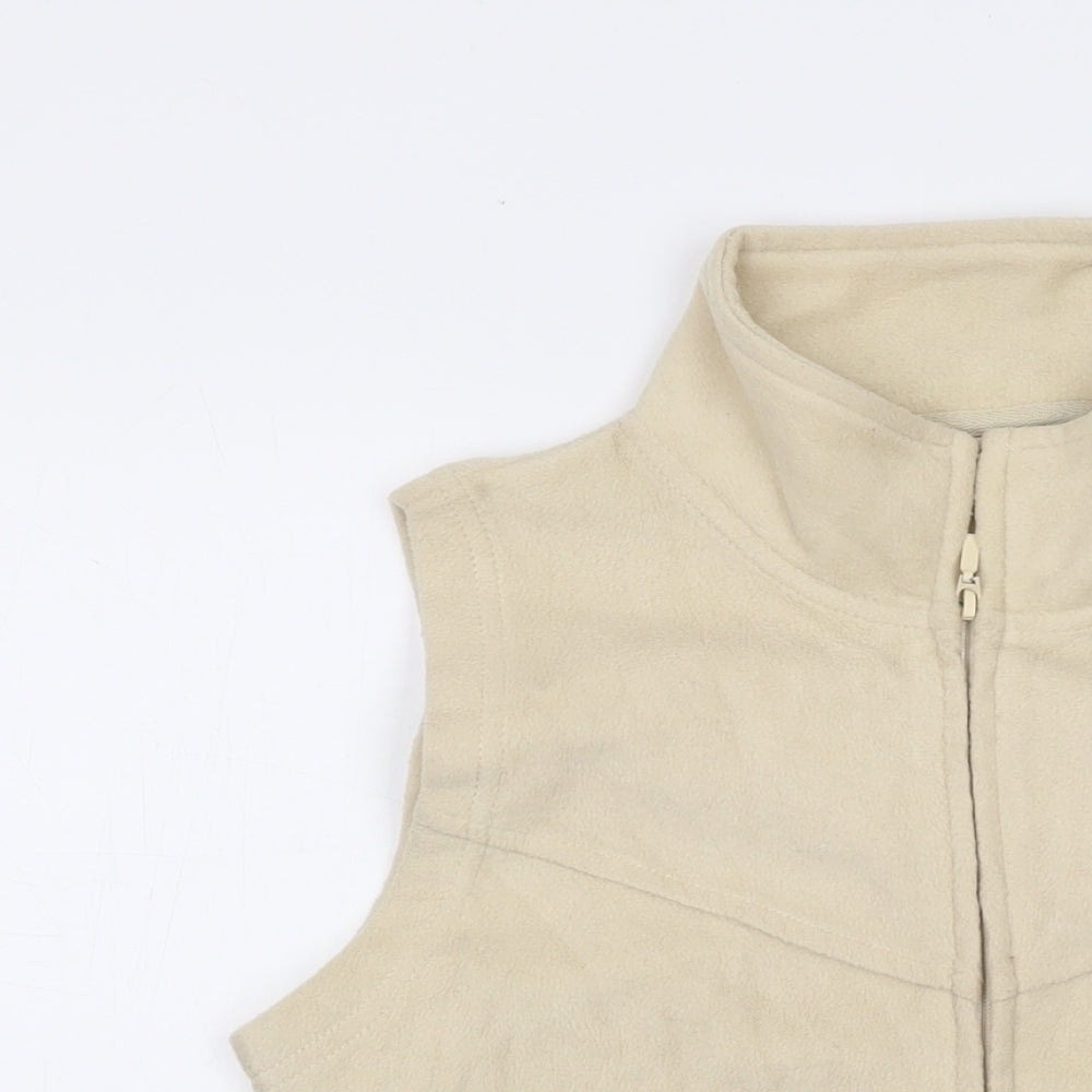 EWM Womens Beige Jacket Waistcoat Size 10 Zip
