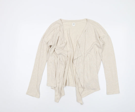 Gap Girls Beige V-Neck Vinyl Cardigan Jumper Size 12 Years