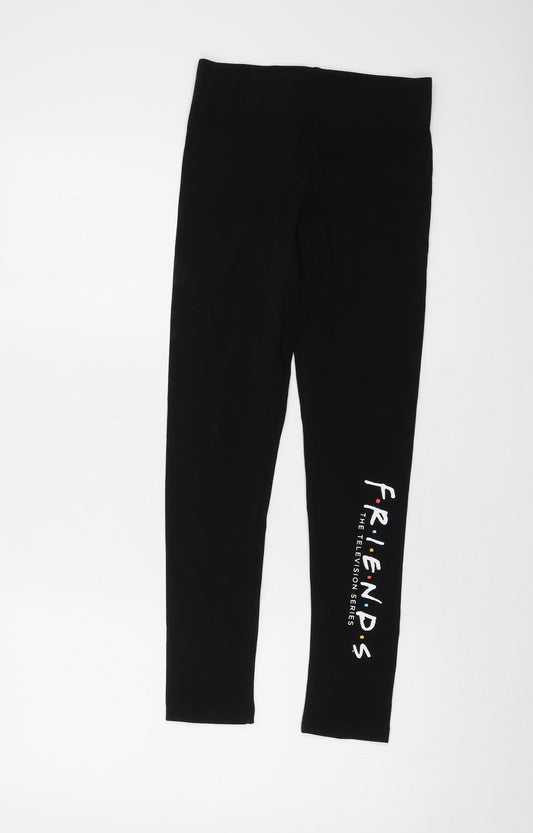 Friends Girls Black Cotton Jegging Trousers Size 11 Years Regular Pullover