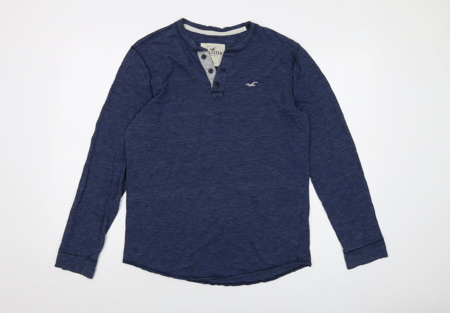 Hollister Mens Blue Cotton T-Shirt Size M V-Neck