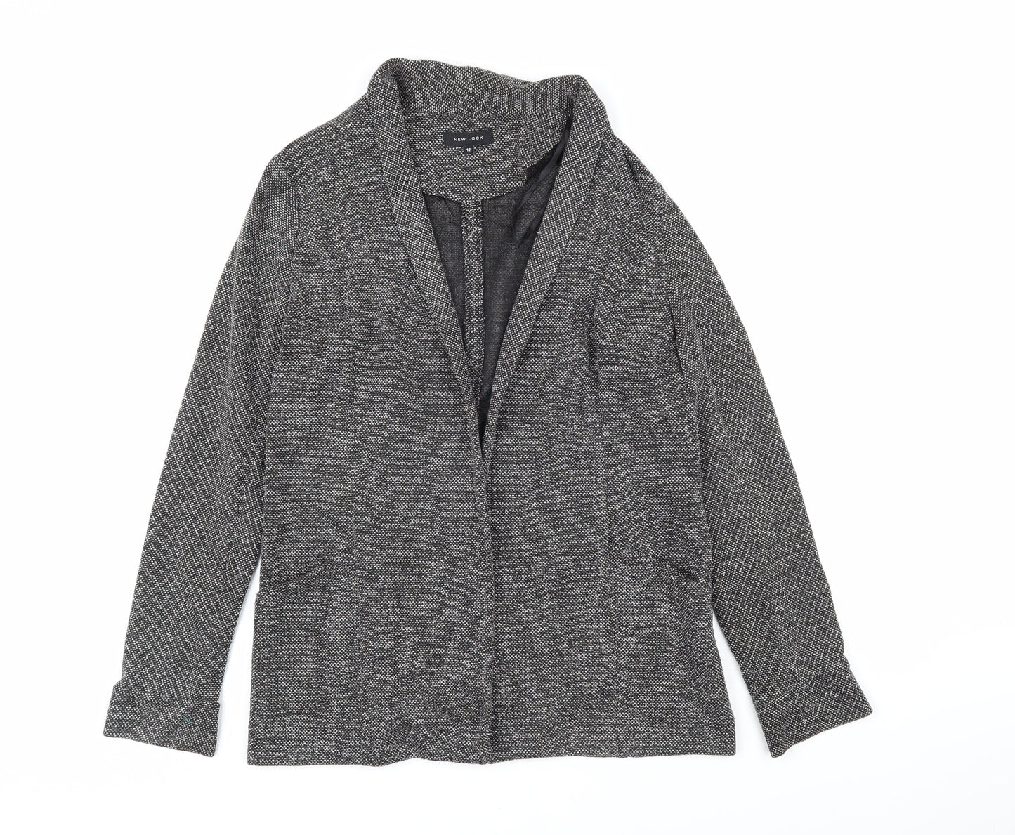 New Look Womens Grey Jacket Blazer Size 12