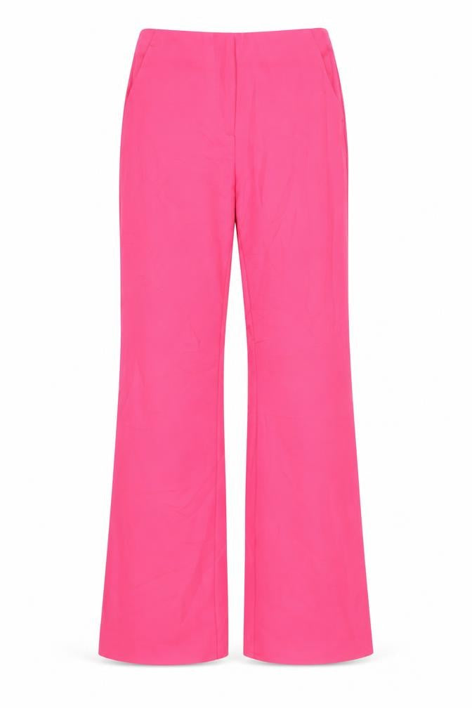 H&M Womens Pink Polyester Trousers Size 34 in L31 in Regular Zip - Elasticated waist