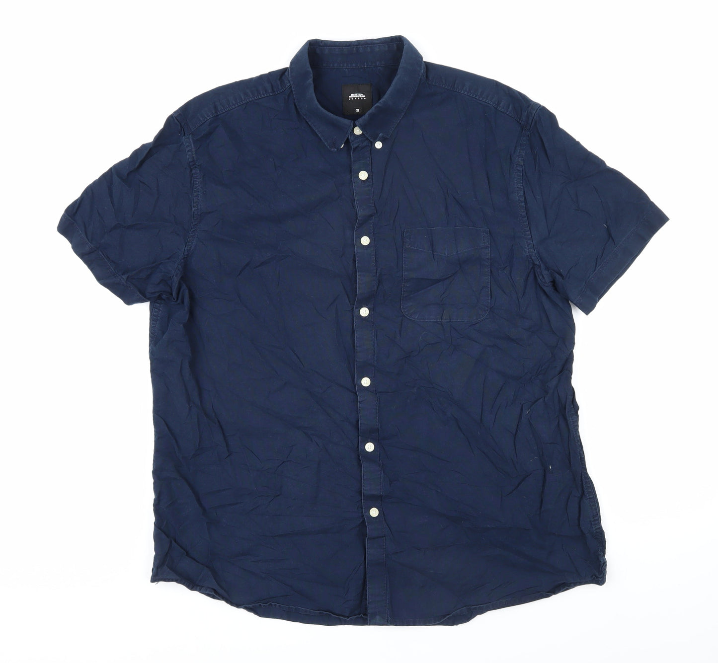 Burton Mens Blue Cotton Button-Up Size XL Collared Button