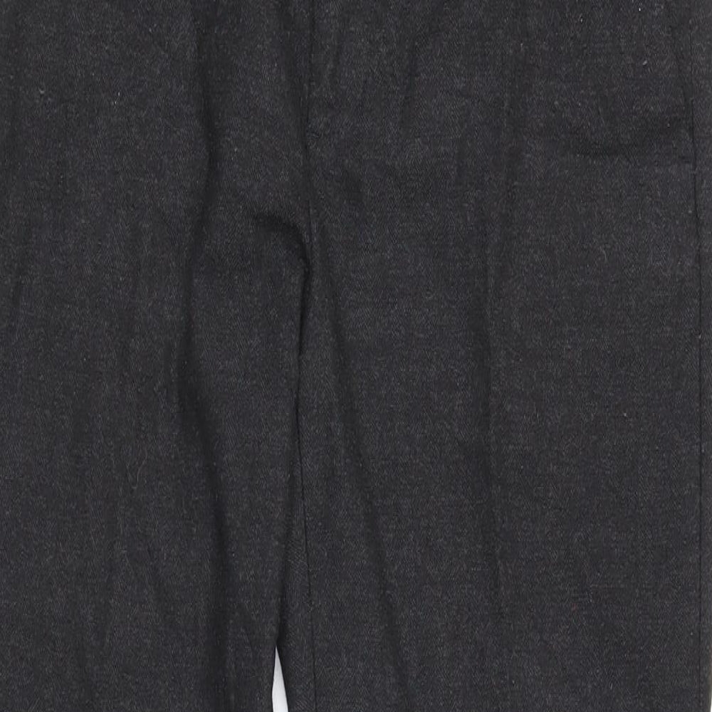 Zara Womens Grey Herringbone Polyester Trousers Size 38 L27 in Regular Zip