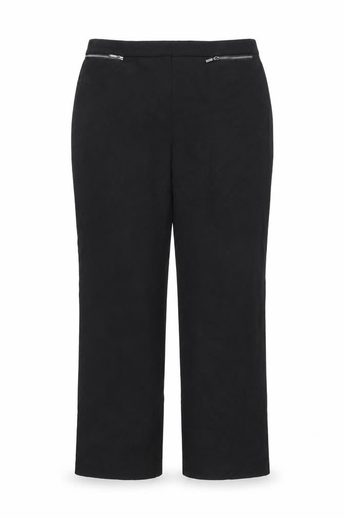 Marks and Spencer Womens Black Polyester Trousers Size 14 L28 in Regular Zip