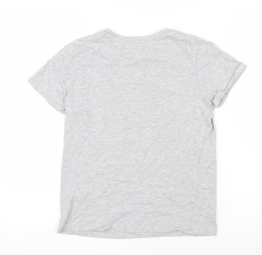 La Redoute Boys Grey Cotton Basic T-Shirt Size 12 Years Round Neck Pullover - Post office Air mail Passport International