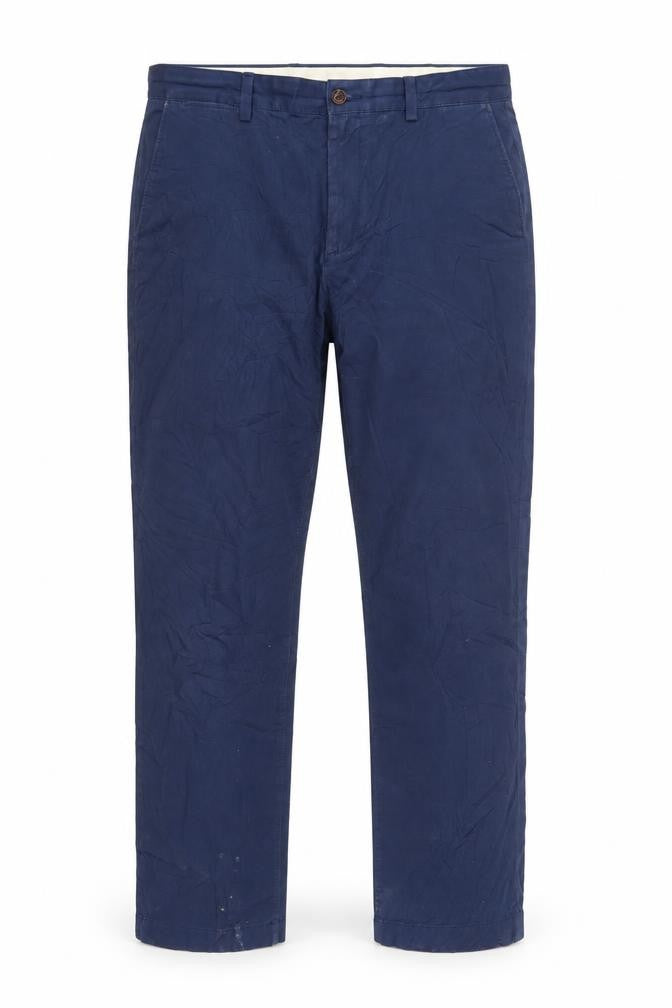 John Lewis Womens Blue Cotton Trousers Size 34 L29.5 in Regular Zip