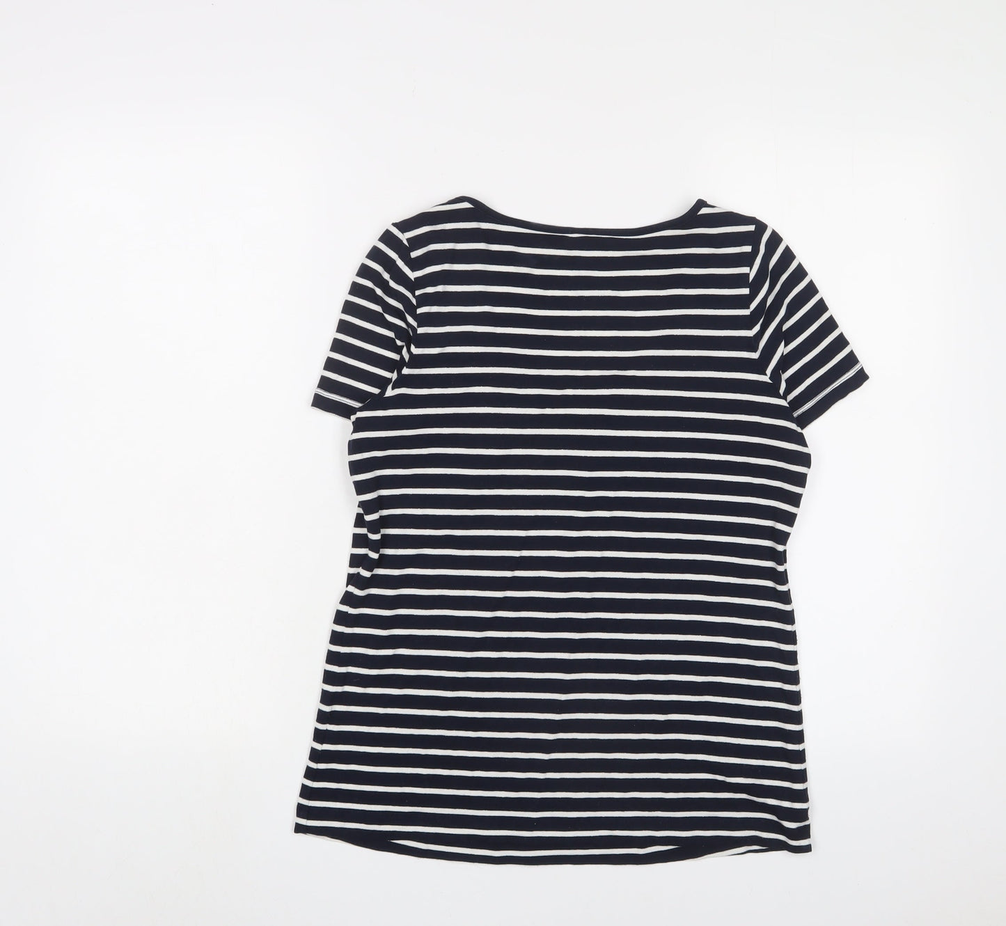 Seraphine Womens Blue Striped Viscose Basic T-Shirt Size XS V-Neck