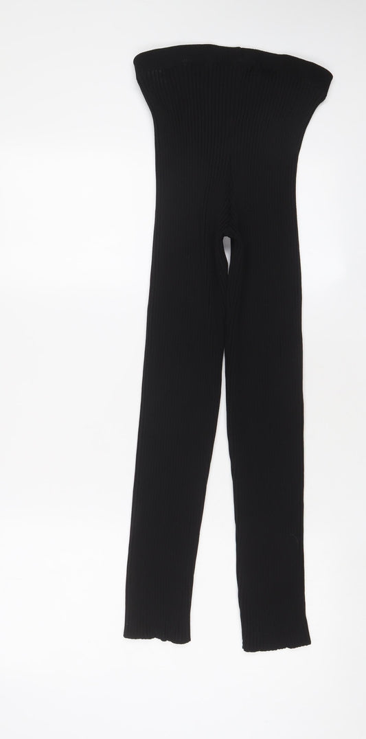 Boohoo Womens Black Polyester Capri Trousers Size XL L26 in Regular - Stretch