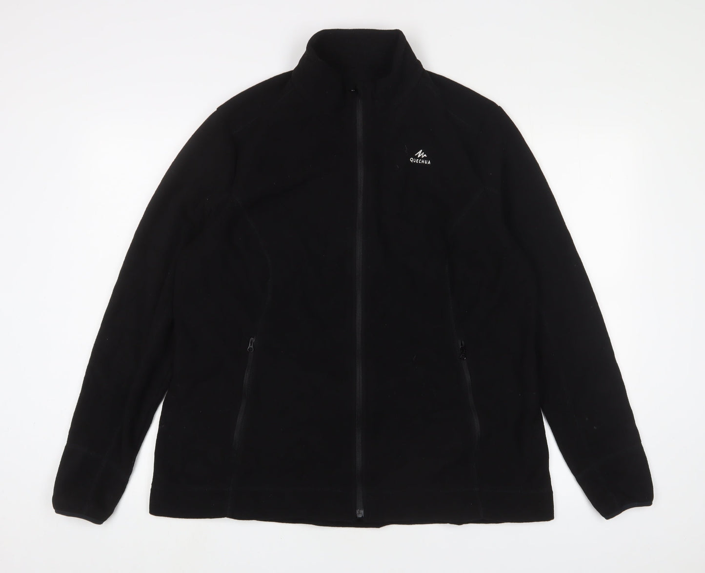 DECATHLON Mens Black Jacket Size L Zip - Logo, Embroidered