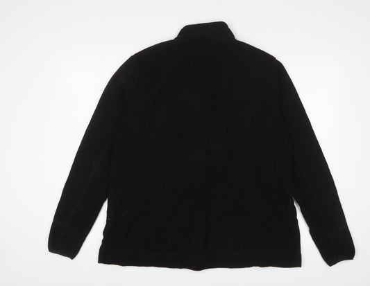 DECATHLON Mens Black Jacket Size L Zip - Logo, Embroidered